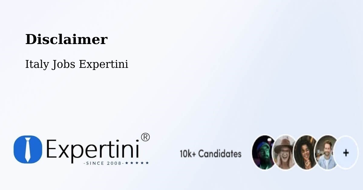 Disclaimer – Modena - Italy Jobs Expertini